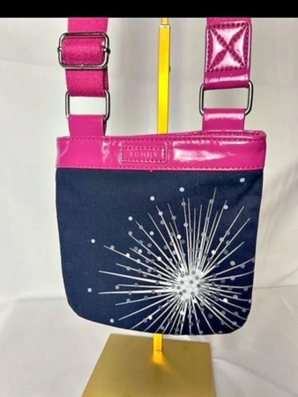 Tommy Hilfiger Y2K Pink Navy Mini Crossbody Bag Silver Starburst
